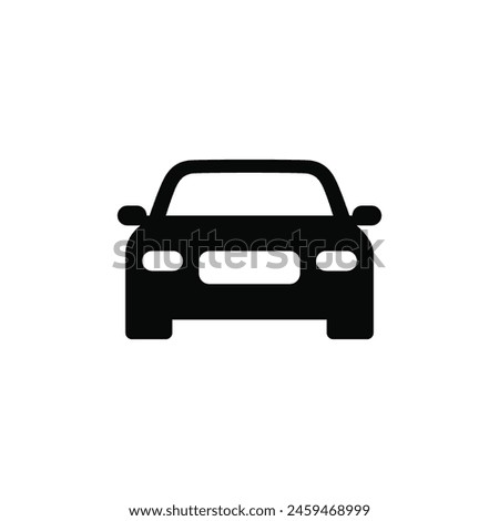 Car silhouette icon. Front view. Vector illustration