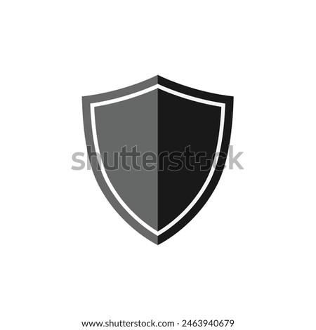 Black shield icon. Vector illustration