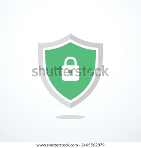 Shield lock icon. Vector illustration