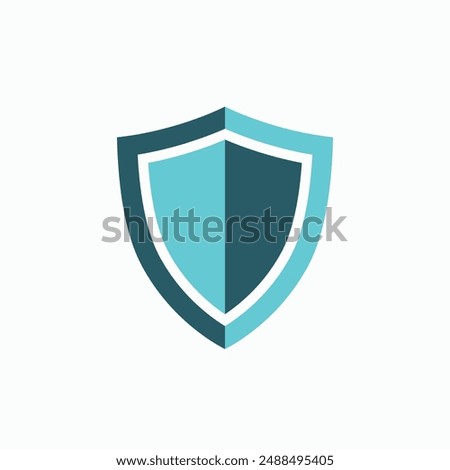 Blue shield icon. Vector illustration