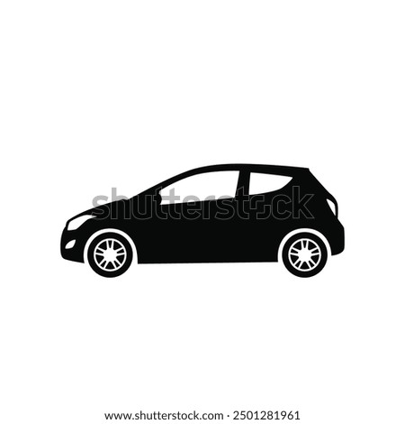 Compact city car icon. Side View. Vector illustration