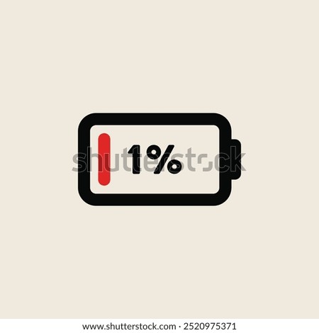 Low battery icon. Vector illustration