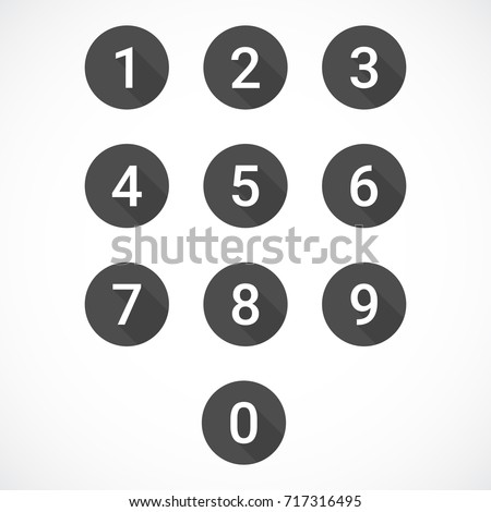 Set of 0-9 numbers