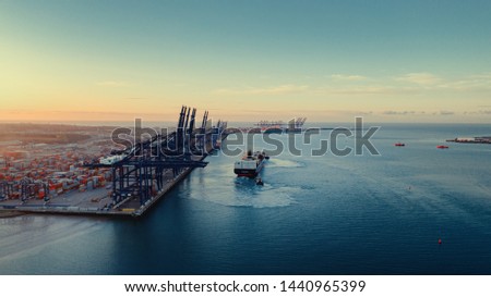 Similar – Image, Stock Photo Blue hour Container