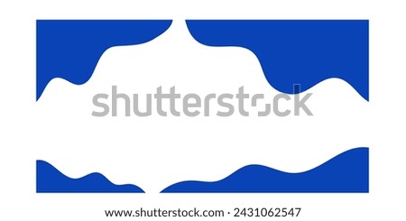 Separator shapes for website. Curve lines, wave frame for page isolated on white. Vector blue illustration