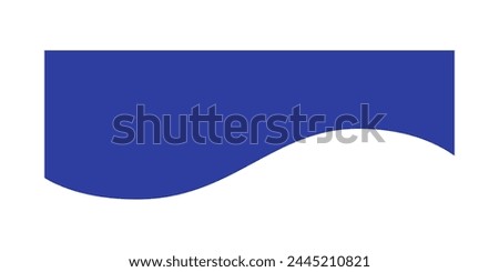 Frame of header, separator blue shape for website. Curve lines and wave divider for Top or Bottom page.