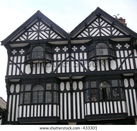 Facade Of Reconstructed Elizabethan Style Building. Stock Photo 433301 ...