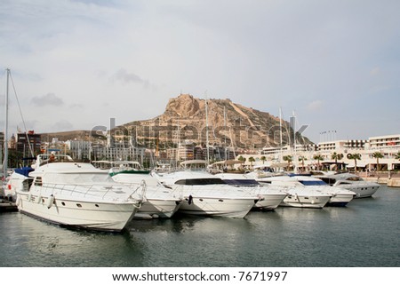 Alicante Marina and Santa Barbara Castle.