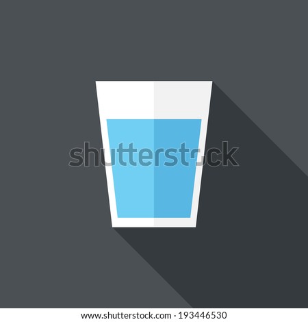 glassware icon. Flat design style modern vector illustration. Isolated on stylish color background. Flat long shadow icon. Elements in flat design.