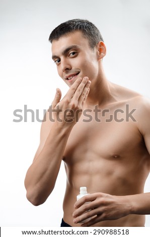 man plaster skin aftershave