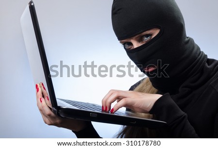 young female hacker