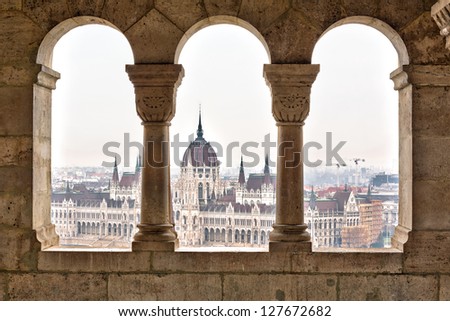 View on Parliament form Fisherman\'s Bastion, Budapest