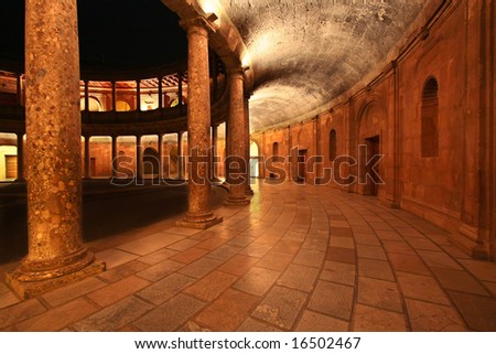 Patio in the Palace of Charles V, Granada, Spain