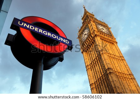 LONDON - JULY 29: The London \'Underground\' logo will be used from now on for other transportation systems - has been announced by Transport for London (TfL), taken July 29, 2009 in London