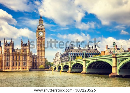 Big Ben and westminster bridge in London