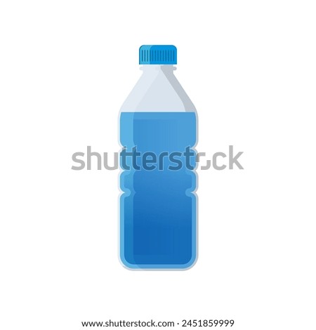 Plastic water bottle flat vector illustration on white background