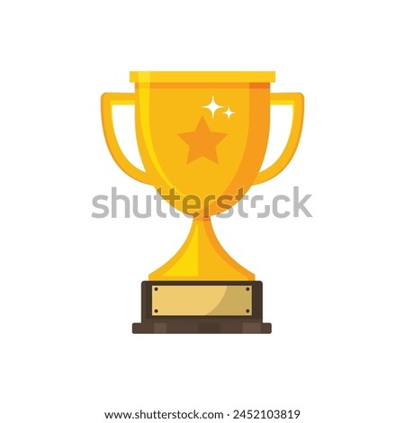 Winner's trophy icon. Trophy Cup Vector Flat Icon on white background