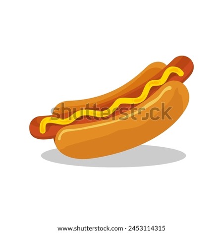 Hotdog. Flat vector illustration for posters, menus, brochures and web