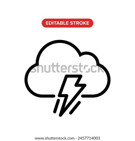 bad weather icon with editable stroke