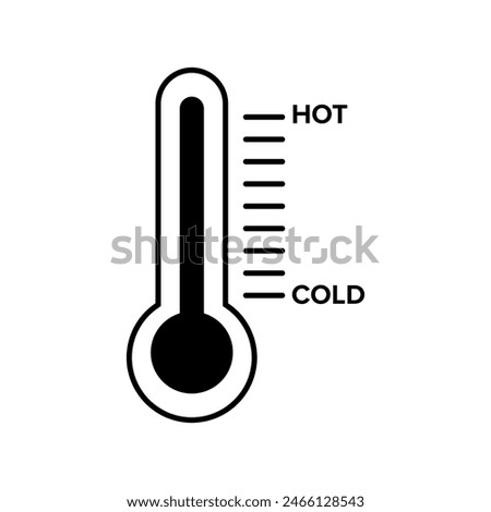 Thermometer Black and White Flat Vector Icon