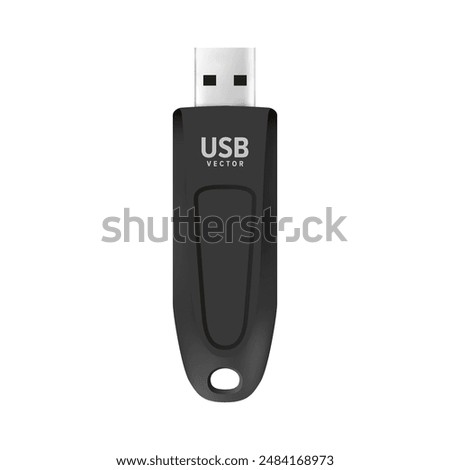 USB Pen drive realistic vector illustration isolated on white background