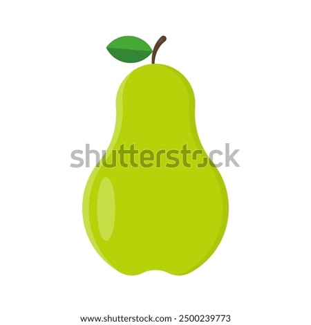 Pear. Flat vector illustration of a pear isolated on white background