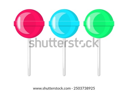 Lollipops flat vector design isolated on white background