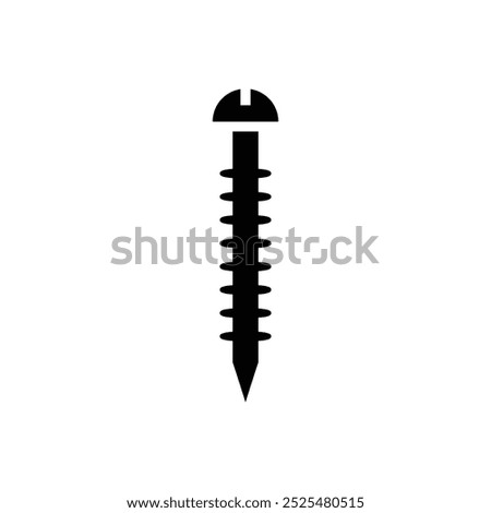 Lock screw black and white flat vector icon design