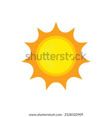 Sun simple and flat vector design isolated on white background