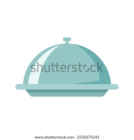 Waiter tray flat vector design isolated on white background