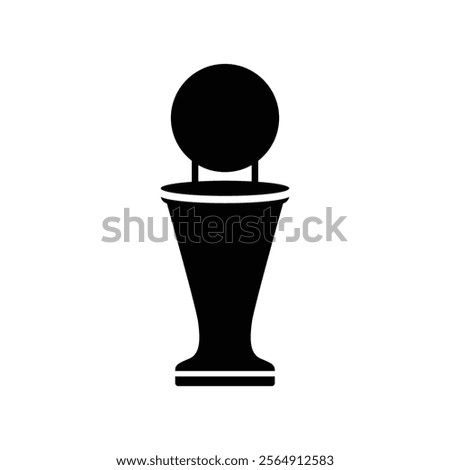 Trophy black and white glyph and clip art design