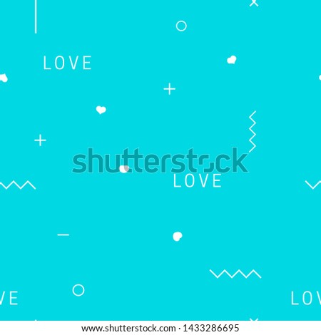 Blue tosca background with plus minus and line vector