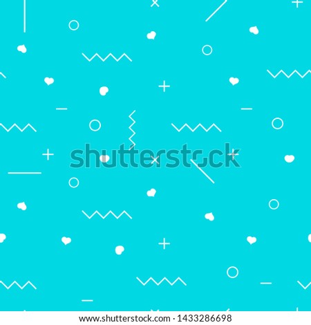 Blue tosca background with plus minus and line vector