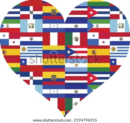 National Hispanic Heritage Month Flags Heart Сток-фото © 