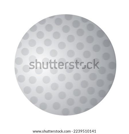 Golf ball - modern flat design style single isolated image. Neat detailed illustration of sports equipment for the game of rich and old people. Elite entertainment and outdoor activities idea