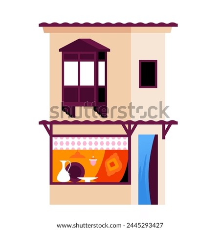 Turkish teahouse - modern flat design style single isolated image. Neat detailed illustration of entertainment for tourists. Place for tea ceremony, communication and relaxation. Summer vacation idea