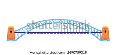 Sydney Harbor Bridge - modern flat design style single isolated image. Neat detailed illustration of metal architectural construction, attractions of Australia. Destination and city space idea