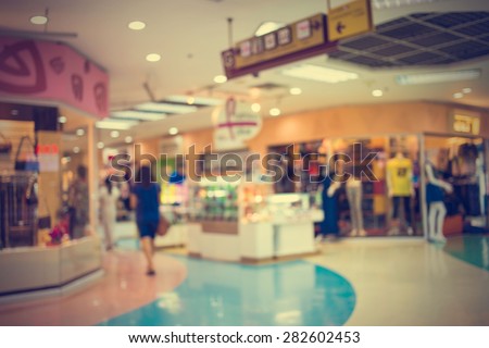 Blurred image of shopping mall and bokeh background - vintage effect style pictures.