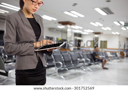 woman in a hospital waiting room