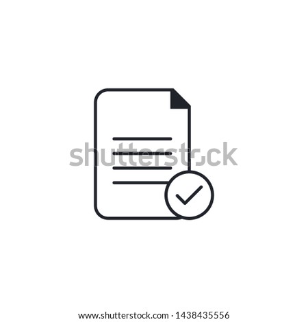 Document With a Check Mark Outline Icon Vector Illustration Eps