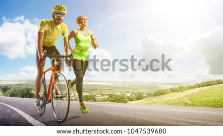 Image, Stock Photo man ciclyng on the street in Bilbao city Spain, mode of transport