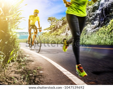 Similar – Image, Stock Photo man ciclyng on the street in Bilbao city Spain, mode of transport