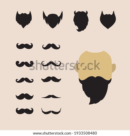Illustration vector of mustache and beard collection  ストックフォト © 