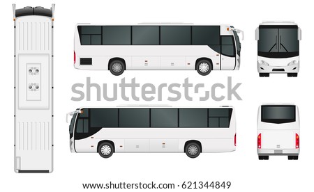 City bus template. Passenger transport. Vector illustration eps 10 isolated on white background
