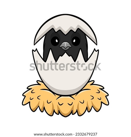 Cute baltimore oriole bird cartoon inside from egg