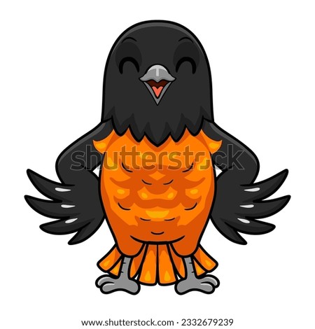 Cute baltimore oriole bird cartoon