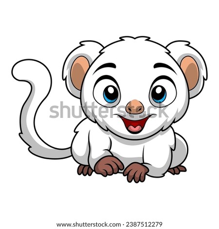 Cute cuscus cartoon on white background