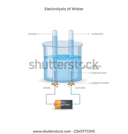 Electrolysis of water is a chemical process that uses electricity to split water molecules into hydrogen and oxygen gases.