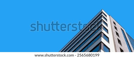 Similar – Image, Stock Photo fragment of an office building with blue and yellow panels