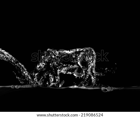 A black water cow made of water drinking water, symbolizing the importance of water to the agricultural sector.